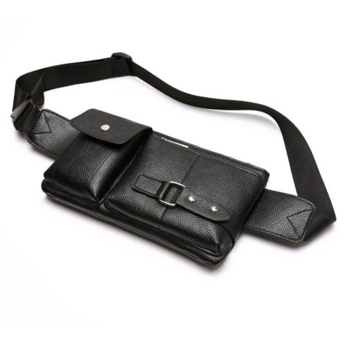 JT025-black Waistbag Cowok Keren Import
