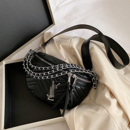 JT0263-black Tas Pinggang Waist Bag Wanita Cantik Import