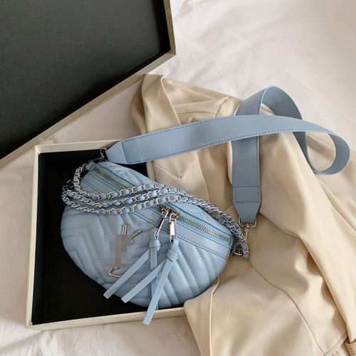 JT0263-blue Tas Pinggang Waist Bag Wanita Cantik Import