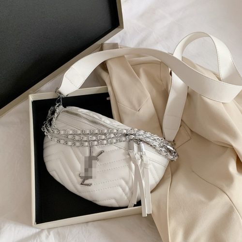 JT0263-white Tas Pinggang Waist Bag Wanita Cantik Import