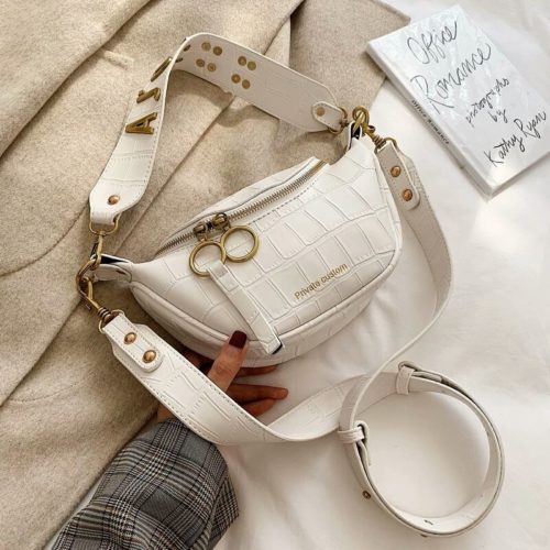 JT03410-white Tas Waist Bag Selempang Wanita Cantik Import