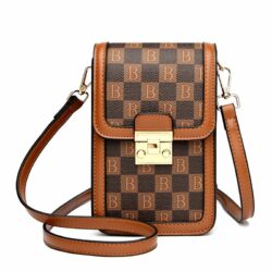 JT0550-brown Tas Selempang Sling Bag Handphone Wanita Elegan Import