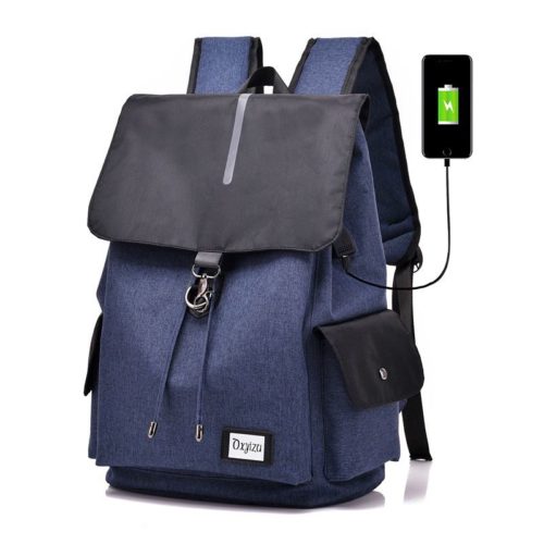 JT0604-blue Tas Ransel Fashion Pria Bisa Muat Laptop
