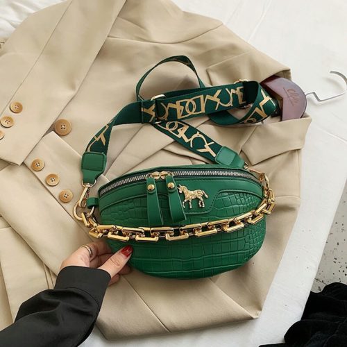 JT1034-green Waist Bag Tas Pinggang Wanita Cantik Import