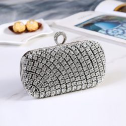 JT12001-silver Tas Pesta Elegan Wanita Cantik Import (Tali Rantai)