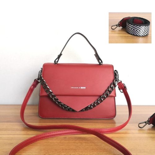 JT1254-red Tas Selempang Handbag Import Wanita Cantik