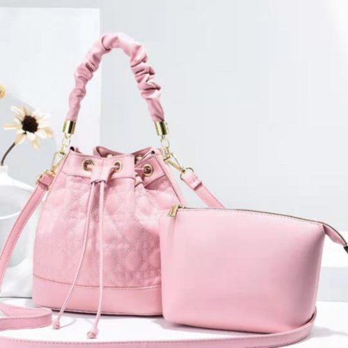JT1519-pink Tas Handbag Selempang 2in1 Import Wanita Elegan