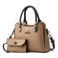 JT18932-khaki Tas Handbag Selempang 2in1 Wanita Elegan Import