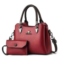 JT18932-red Tas Handbag Selempang 2in1 Wanita Elegan Import