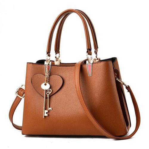 JT19131-brown Tas Handbag Pesta Cantik Gantungan Double Key