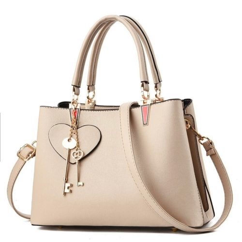 JT19131-khaki Tas Handbag Pesta Cantik Gantungan Double Key