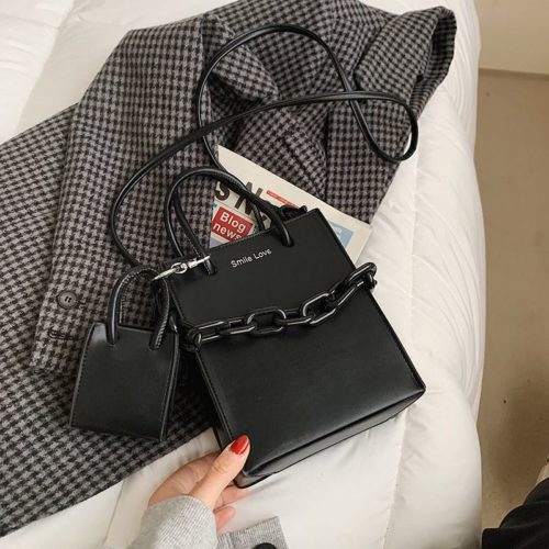 JT2025-black Tas Handbag Modis 2in1 Box Style Wanita Cantik Import