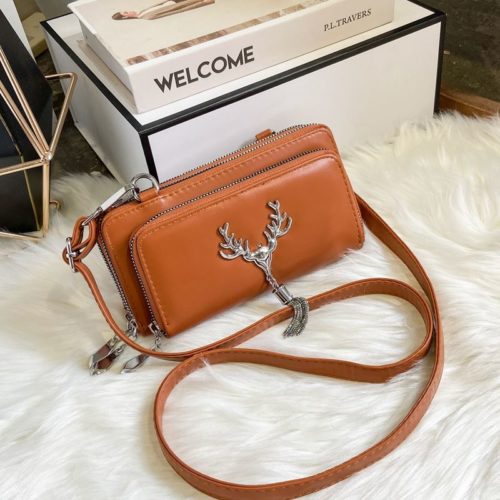 JT28765-brown Tas Selempang Wanita Elegan Cantik Import Terbaru