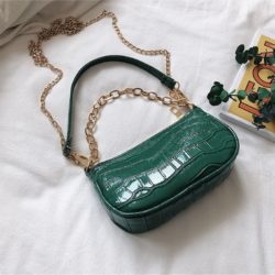 JT3026-green Tas Shoulder Bag Wanita Tali Selempang Rantai Import