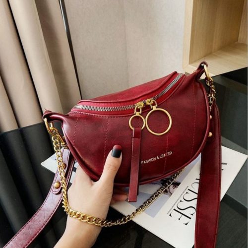 JT30337-red Waist Bag Import Elegan Wanita Cantik