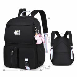 JT3260B-black Tas Ransel Unicorn Wanita Imut import Terbaru (Big)