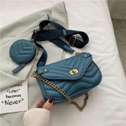 JT46111-blue Tas Selempang Pesta 2in1 Wanita Cantik Import