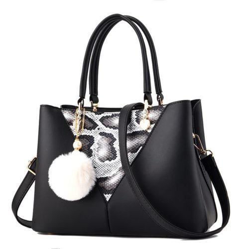 JT5183-black Tas Handbag Pom Pom Elegan Import Terbaru