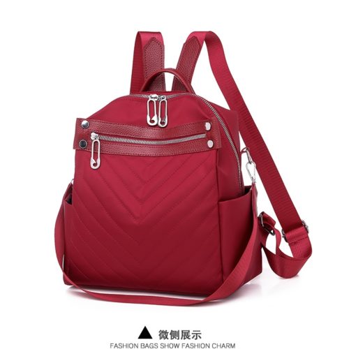 JT7017-red Tas Ransel Fashion Import Bisa Selempang