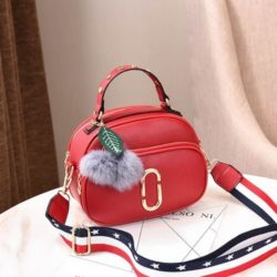 JT77955-red Tas Handbag Pom Pom Selempang Wanita Cantik