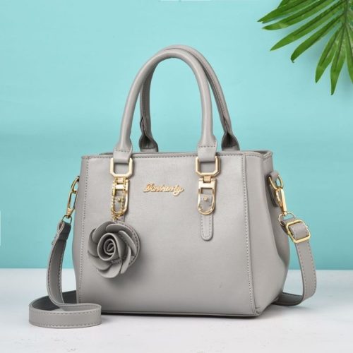 JT78255-lightgray Tas Handbag Elegan Gantungan Rose Import