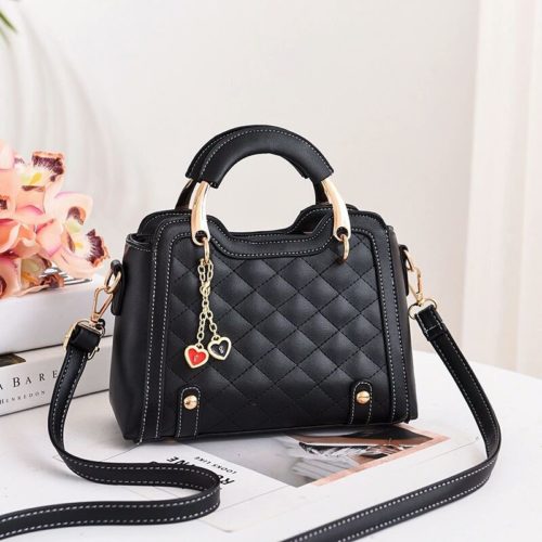 JT8011-black Tas Handbag Wanita Gantungan Twin Love Import