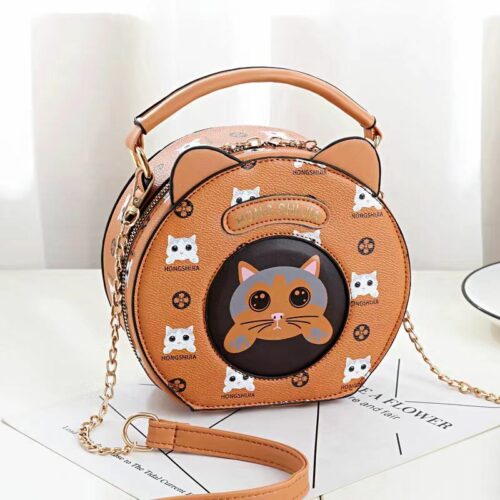 JT8031-brown Tas Handbag Meow Fashion Wanita Cantik Import