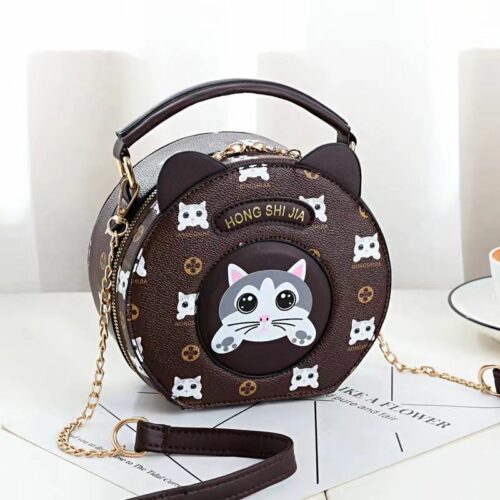 JT8031-coffee Tas Handbag Meow Fashion Wanita Cantik Import