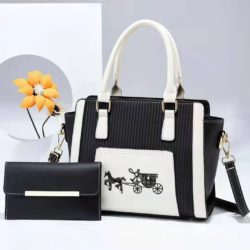 JT88535-black Tas Handbag Selempang 2in1 Import Wanita Terbaru
