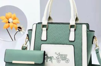 JT88535-green Tas Handbag Selempang 2in1 Import Wanita Terbaru