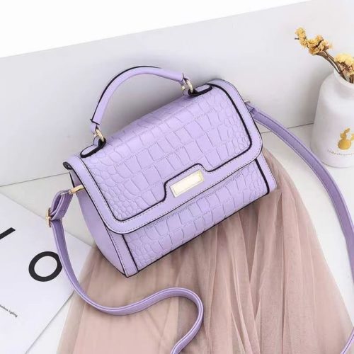 JT8861-purple Tas Handbag Selempang Croco Fashion Wanita Import