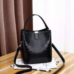 JT8881-black Tas Handbag Selempang Croco Wanita Cantik Import