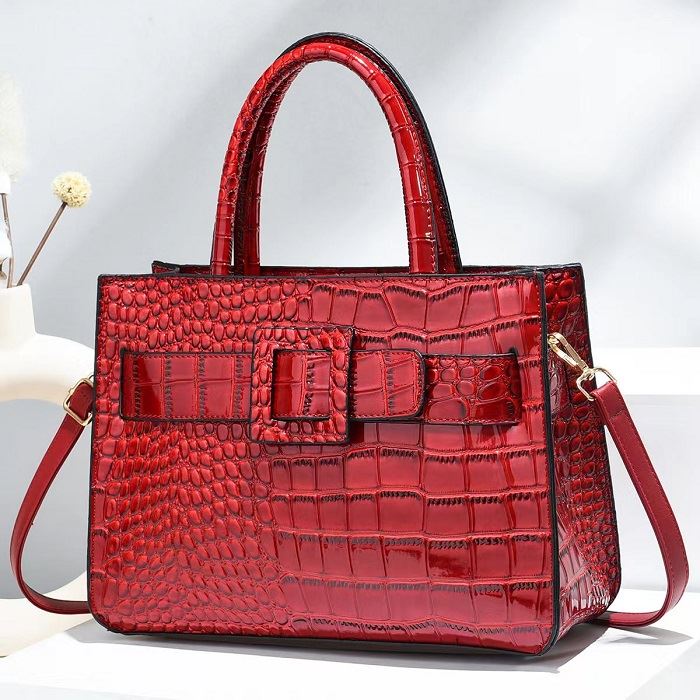 JT90361-red Tas Handbag Selempang Croco Wanita Cantik Import