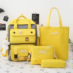 JT9055-yellow Tas Ransel Wanita Fashion Import 4in1 Terbaru