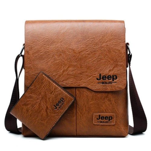 JT90661-brown Tas Selempang JEEP + Dompet JEEP Pria Import (2in1)