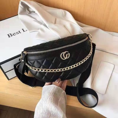 JT9636-black Waist Bag Fashion Import Wanita Cantik Terbaru