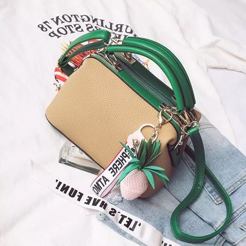 JT998746-khaki Doctor Bag Fashion Cantik Gantungan Lucu