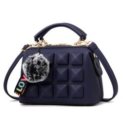 JT99879-blue Tas Handbag Pom Pom Rubic Import Wanita Cantik