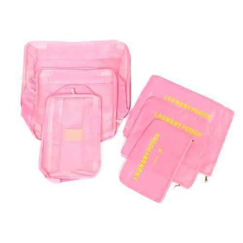 JTF006-lightpink Tas Set Laundry Pouch 6in1 Import