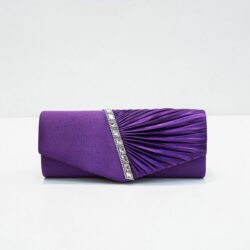 JTF009-purple Dompet Pesta Wanita Elegan Import Tali Selempang