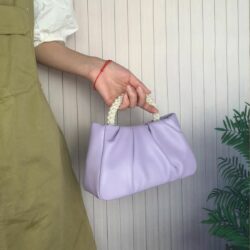 JTF01047-purple Tas Handbag Pesta Gagang Mutiara Wanita Cantik
