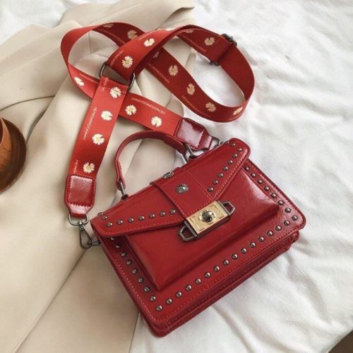 JTF09052-red Tas Handbag Wanita Cantik Tali Selempang