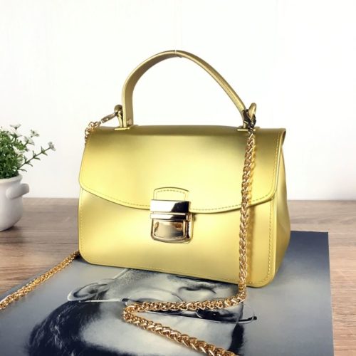 JTF10951-gold Tas Handbag Jelly Fashion Wanita Elegan Import