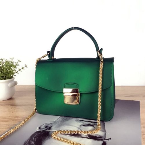 JTF10951-green Tas Handbag Jelly Fashion Wanita Elegan Import