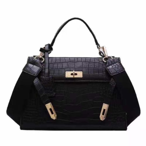 JTF12554-black Tas Handbag Selempang Croco Wanita Import
