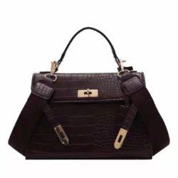 JTF12554-brown Tas Handbag Selempang Croco Wanita Import