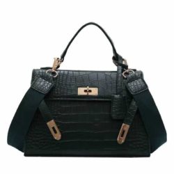 JTF12554-green Tas Handbag Selempang Croco Wanita Import