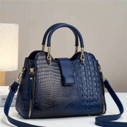 JTF202228-blue Tas Handbag Croco Import Wanita Cantik Terbaru