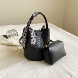 JTF2824-black Tas Selempang Handbag Import 2in1 Wanita Cantik