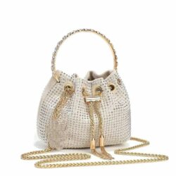 JTF3035-silver Tas Handbag Serut Tali Rantai Wanita Cantik Import